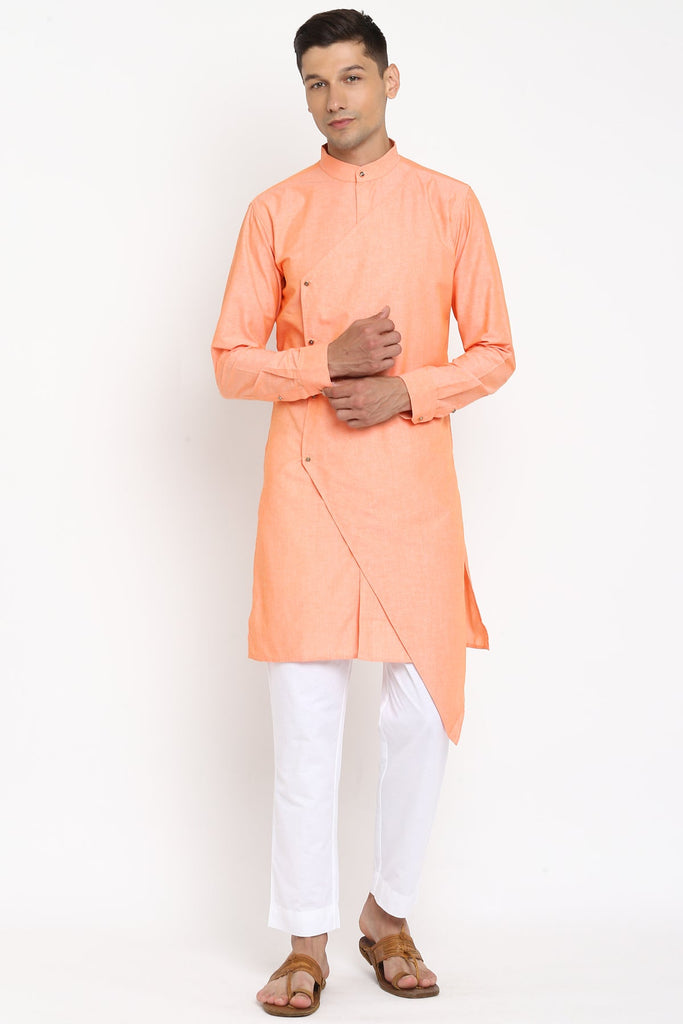 Kamal Peach Orange Kurta Set - Wardrob