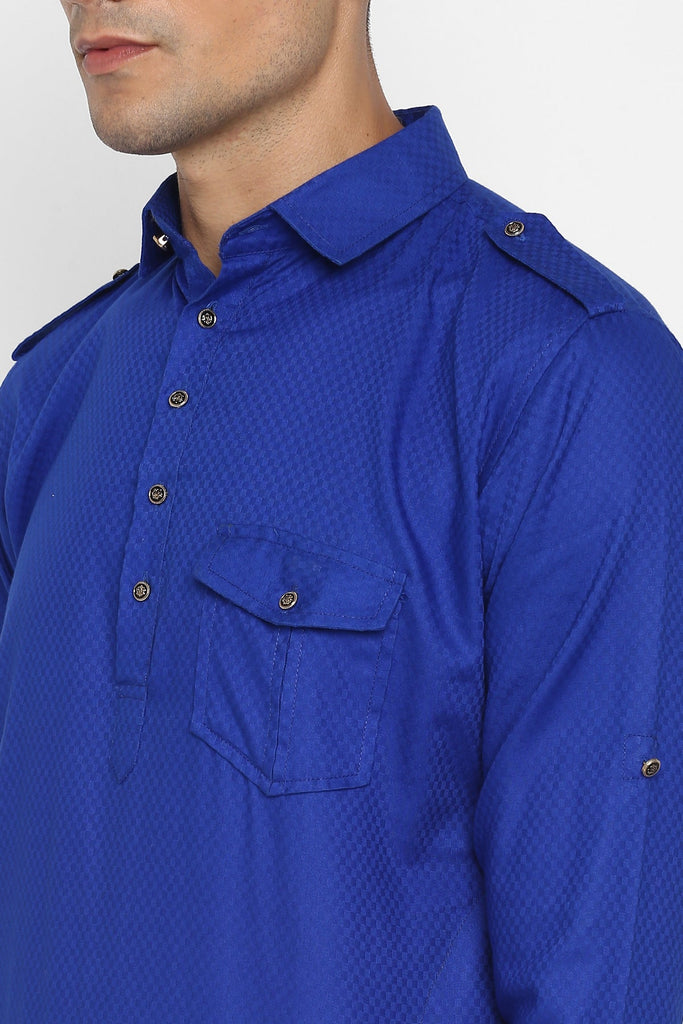 Sagar Ink Blue Pathani Set - Wardrob