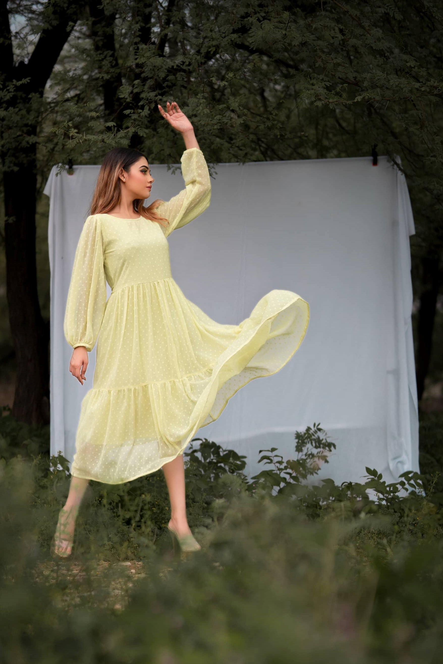 Lemon Yellow Princy Tier Dress Wardrob Lemon Yellow Princy Tier Dress Wardrob