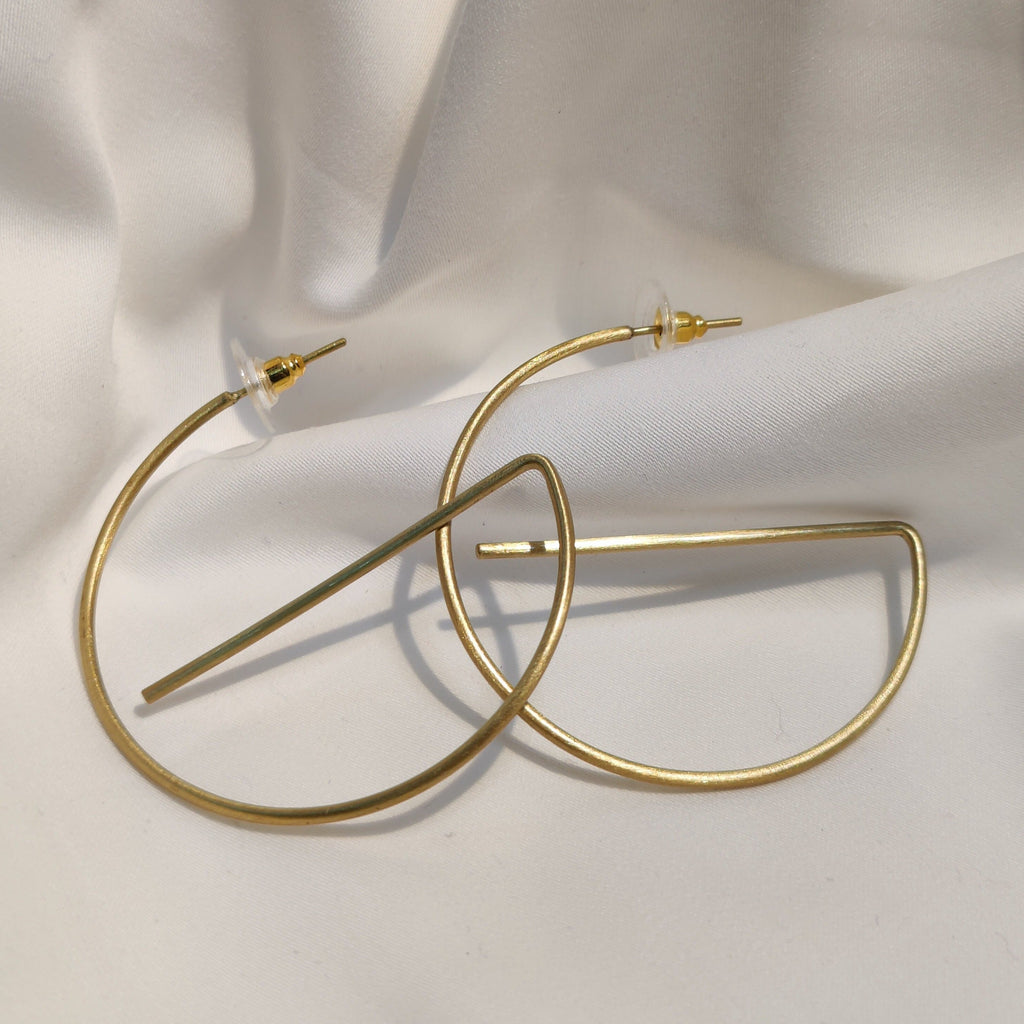 Handmade gold plated brass earrings