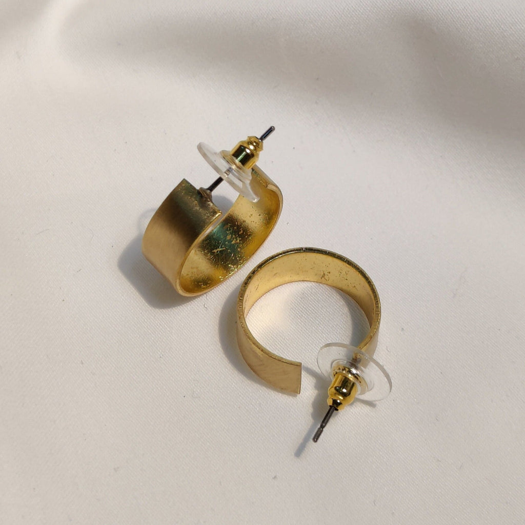 Gold plated brass hoop earrings