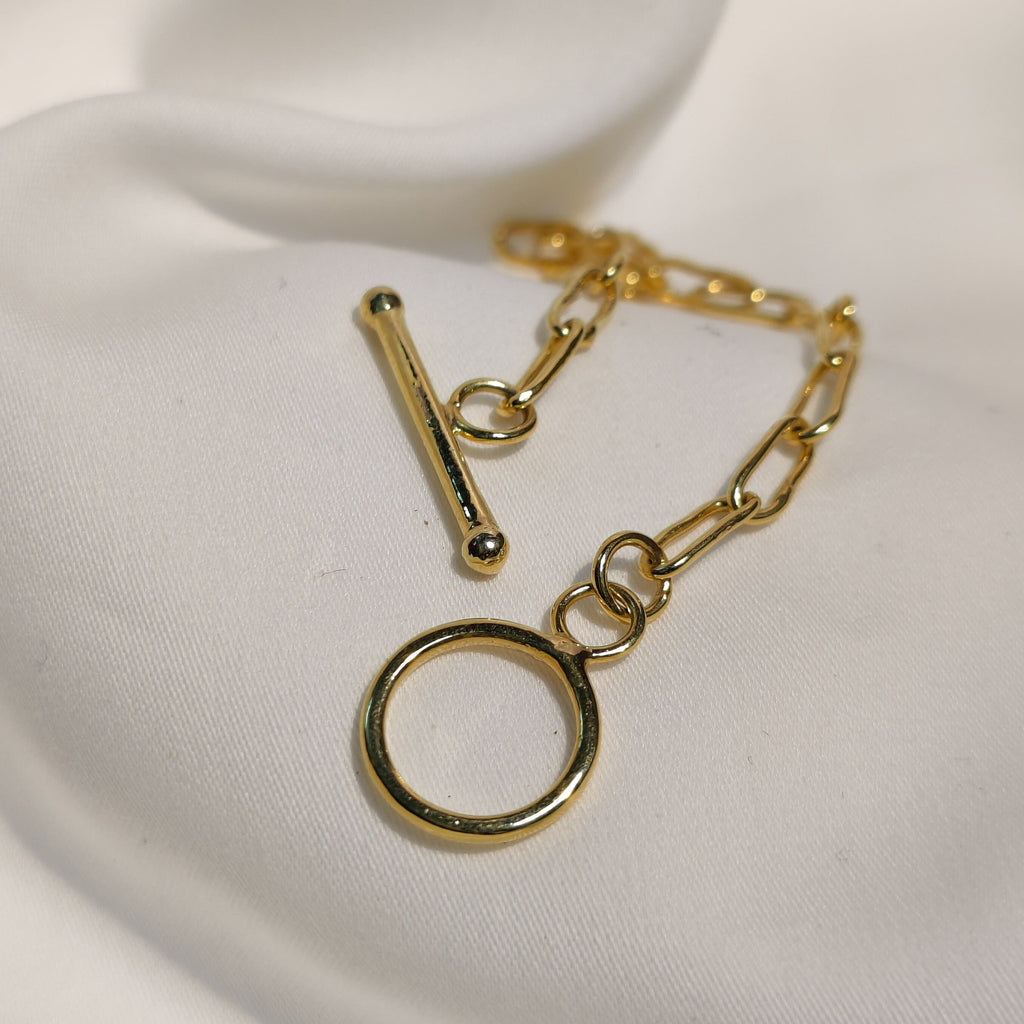 925 Sterling Silver gold plated link bracelet. 