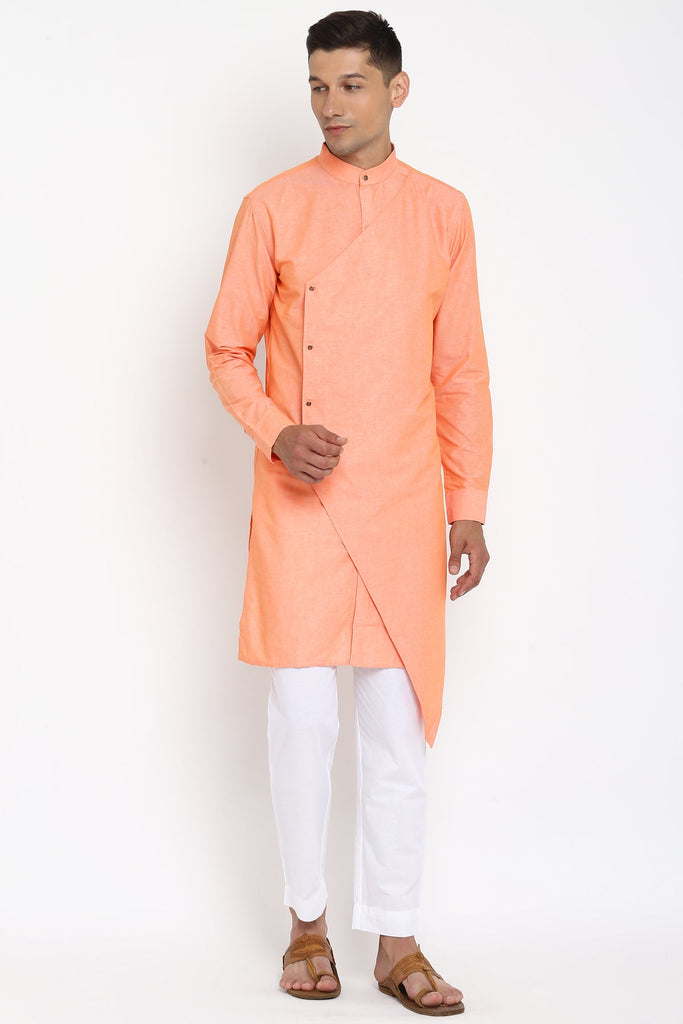 Kamal Peach Orange Kurta Set - Wardrob