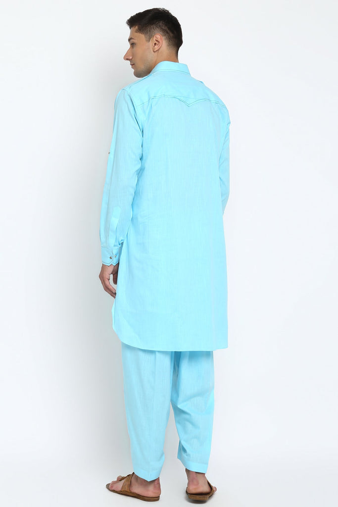 Mihran Sky Blue Pathani Set - Wardrob